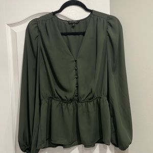 Green peplum top